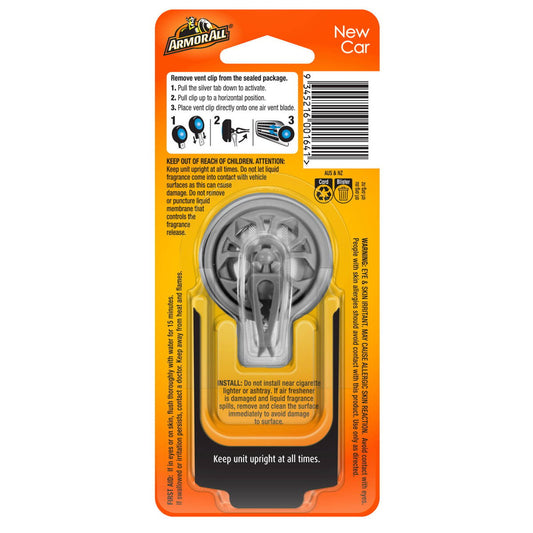 ArmorAll Membrane Clip Car Air Freshener New Car - 1 Pack - 76.2mm x 191mm - Odour Elimination – view 2