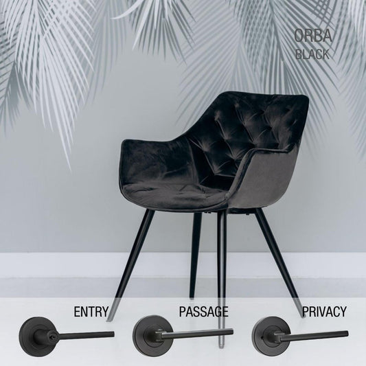 Lemaar Black Orba Privacy Set - 65mm - Zinc - Electroplated Finish – view 2 - Auzzistore