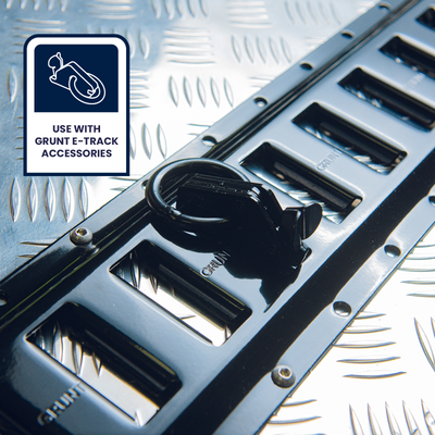 Grunt E Track Horizontal 60cm - Black - Galvanised Steel - Cargo Securing Solution