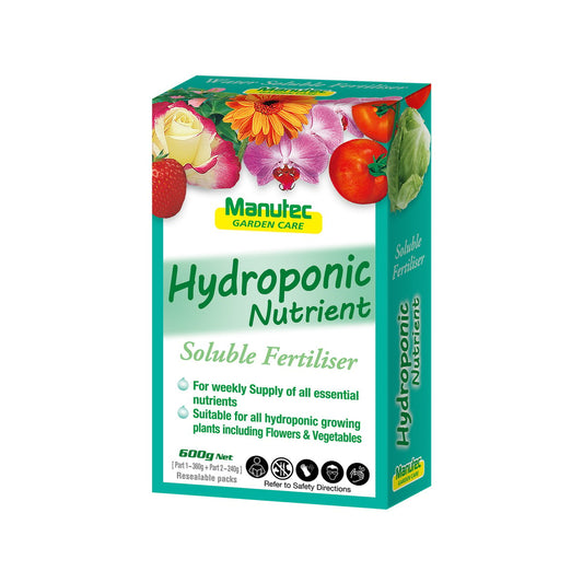 Manutec Soluble Hydroponic Fertiliser - 600g - Water Soluble - High Performance - Auzzistore