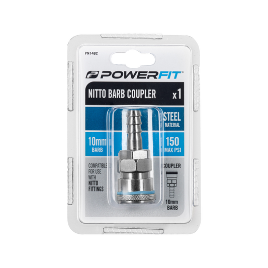 Powerfit Nitto Style Barbed Coupler - 10mm - Steel - 150PSI – view 2 - Auzzistore