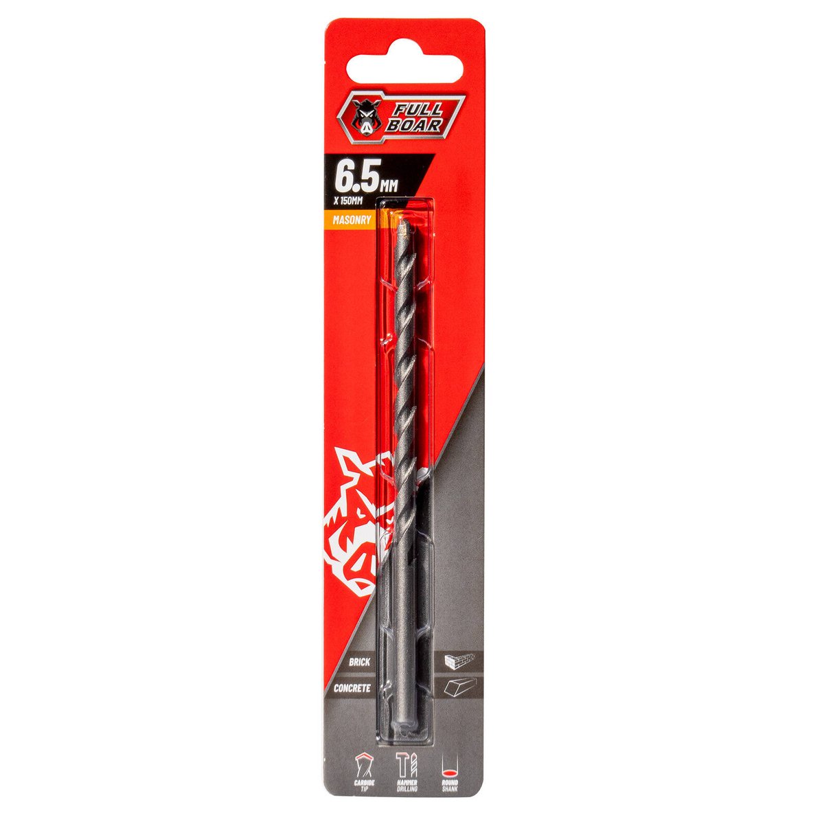 Full Boar 6mm TCT Masonry Drill Bit - Tungsten Carbide - Durable