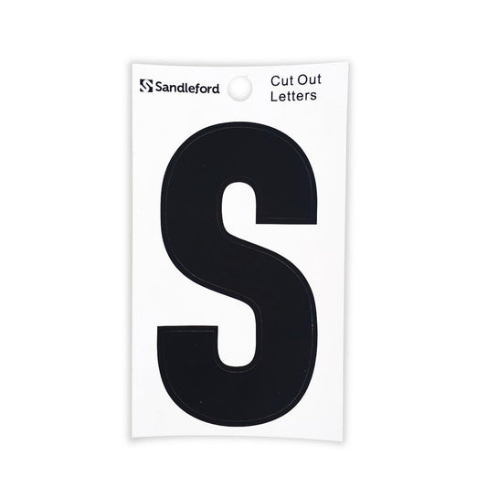 Sandleford 85mm Black Cut Out Self Adhesive House Letter S - Auzzistore