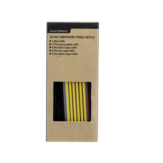 Craftright Carpenters Pencil Refills - 30 Pieces - 2.8mm Diameter - Grey, Red, Yellow, Black – view 2 - Auzzistore