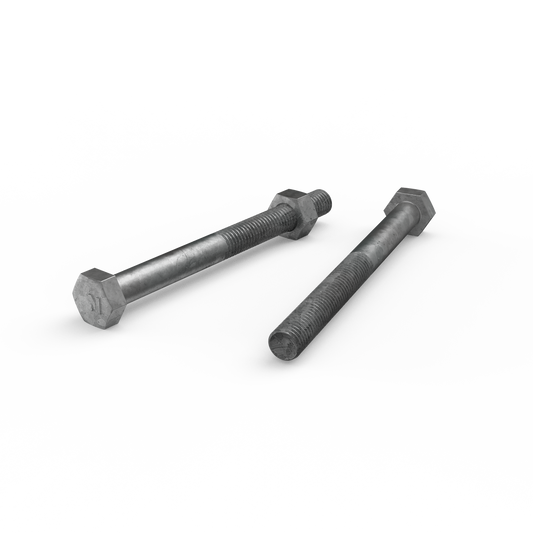 Zenith Hot Dip Galvanised M10 x 110mm Hex Head Bolts and Nuts Each - Auzzistore