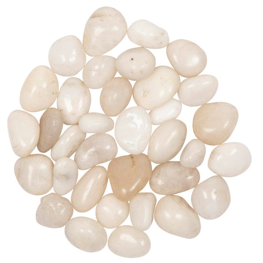 Tuscan Path High Polished White Pebbles 1.5kg - 10-20mm Decorative Stones - Auzzistore