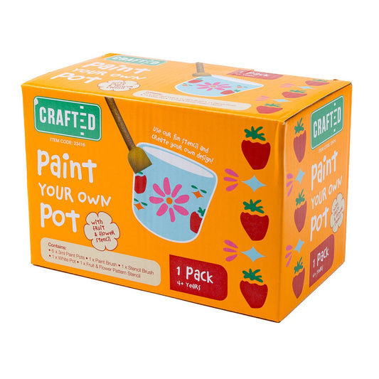 Crafted Paint Your Own Pot Kit - 6 Paint Pots - 170mm x 115mm x 98mm