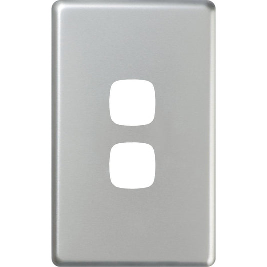 HPM Excel Cover Plate - 2 Gang - 73mm x 117mm - Matt Silver - Durable - Auzzistore