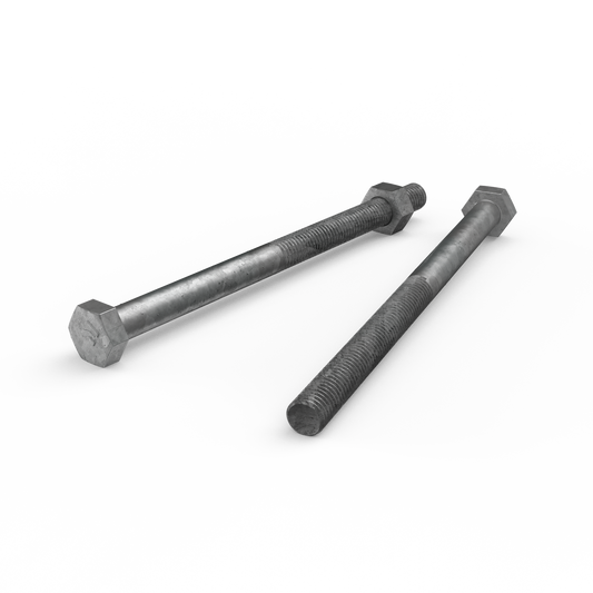 Zenith Hot Dip Galvanised Hex Head Bolts M10 x 150mm 4.6 Grade Steel - Auzzistore