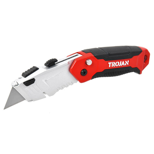 Trojan Folding Retractable Knife - Zinc Alloy - 210mm x 18.8mm x 13.5mm - Durable Utility Tool - Auzzistore