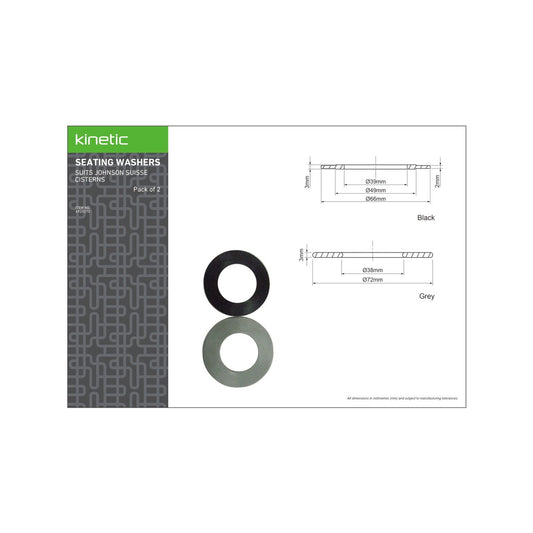 Kinetic Black Grey Rubber Johnson Seating Washer 97mm Flexible Leak Prevention – view 2 - Auzzistore