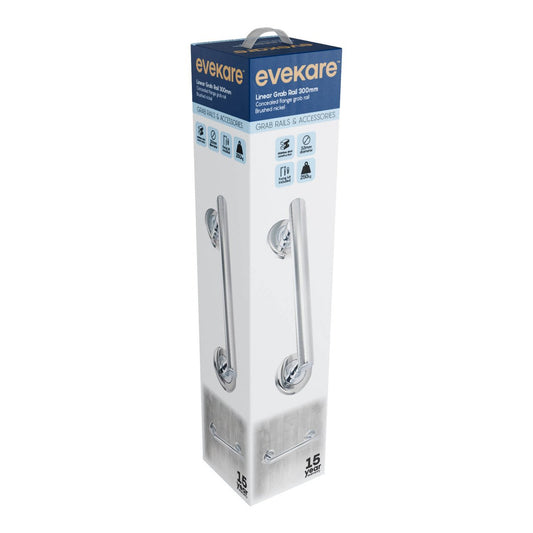 Evekare 300mm Brushed Nickel Linear Grab Rail - Durable Support - 250kg Weight Rating – view 2