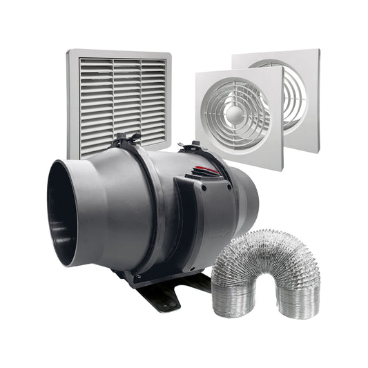 Deta 150mm Inline Exhaust Fan Kit - Auzzistore