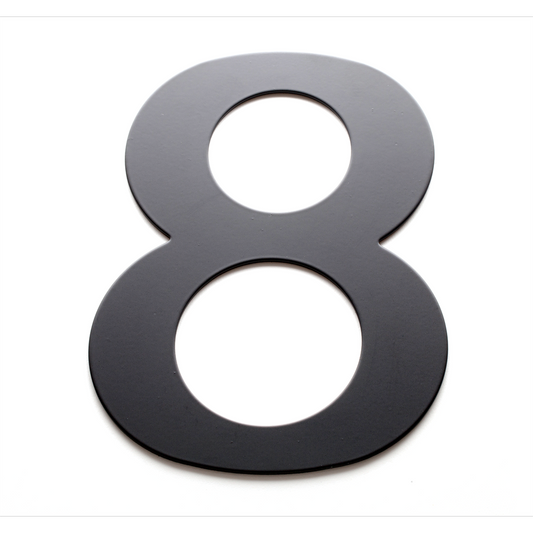 Sandleford 200mm Black Lorenzo House Number 8 - Durable Steel - Weather-Resistant