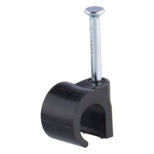 DETA 10mm Black Hook Cable Clips - 100 Pack - Durable Plastic - Carbon Steel