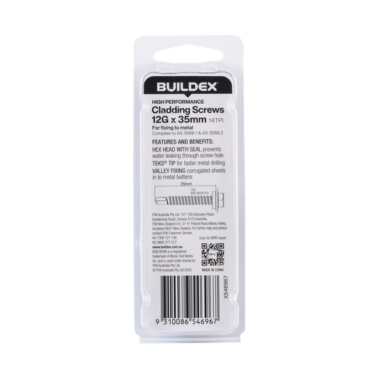 Buildex Roofing Teks Screws 12g x 35mm - Class 3 - 10 Pack - Self-Drilling – view 2 - Auzzistore