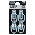 Grunt D Ring Anchor Points 4 Pack - Heavy Duty Steel - 35mm Size - Silver