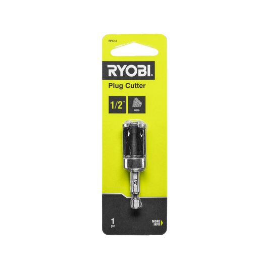 Ryobi Plug Cutter - ½ Inch - Steel - Black - Precise Cuts for Woodworking - Auzzistore