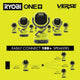 Ryobi 18V ONE+ Clamp Speaker - Portable Bluetooth - 8W - 33 Hours Runtime