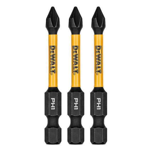 Dewalt 57mm PH1 Flextorq Screwdriver Bit - 3 Pack - Impact Resistant - Auzzistore