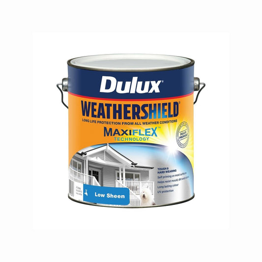 Dulux Weathershield Low Sheen Exterior Paint 4L - Vivid White - 4L - Auzzistore