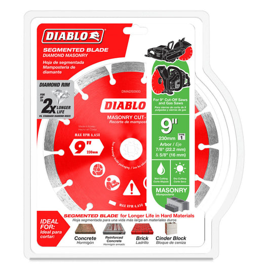 Diablo Diamond Disc 9" Diamond Segmented Cut Off - High-Performance Blade - Auzzistore