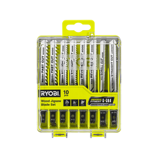 Ryobi 10 Piece Wood Jigsaw Blade Set - 100mm x 22mm - Precision Cutting – view 2 - Auzzistore