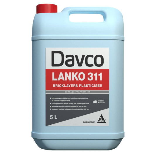 Lanko 5L 311 Bricklayers Plasticiser - Mortar Additive - Easy Workability - Auzzistore