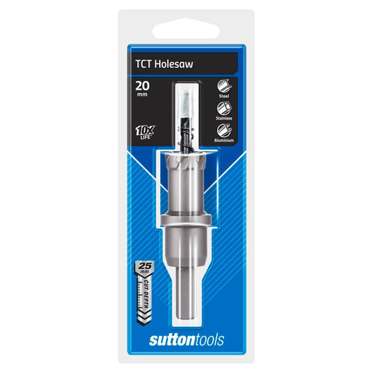Sutton Tools 20mm TCT Holesaw - Tungsten Carbide - High Performance Cutting - Auzzistore