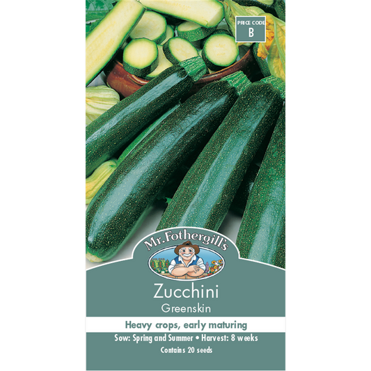 Mr Fothergill Zucchini Vegetable Seeds - 75mm - Green - Easy To Grow - Auzzistore