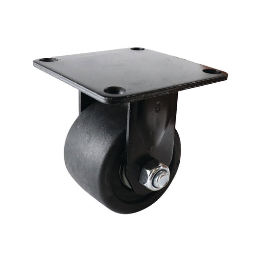 Easyroll 75mm Black Fixed Machine Castor Nylon 500kg Load Capacity - Auzzistore