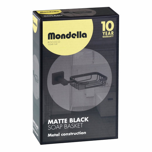 Mondella Matte Black Rococo Soap Basket - 185mm x 50mm x 110mm – view 2 - Auzzistore