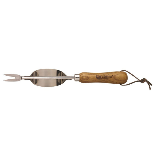 Cyclone Stainless Steel Weeder - 300mm Timber Handle - Durable & Elegant - Auzzistore