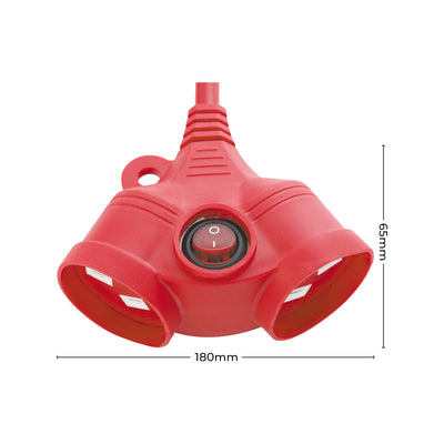 Deta 30m Extra Heavy Duty Extension Lead - PVC - Red - Safe Use
