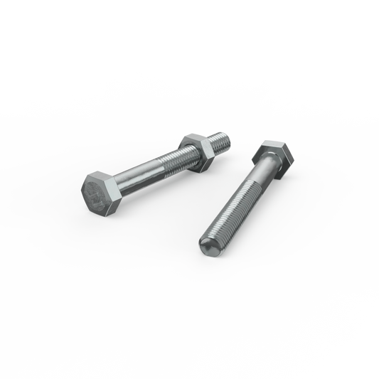 Zenith M8 x 65mm Zinc Plated Hex Head Bolts and Nuts - 2 Pack - Strong Grip - Auzzistore
