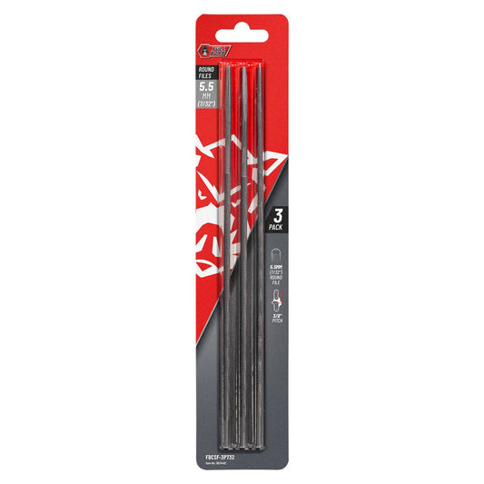 Full Boar Chainsaw File 3 Pack - 5.5mm (7/32”) Round - Sharpens 3/8” Chains - Auzzistore