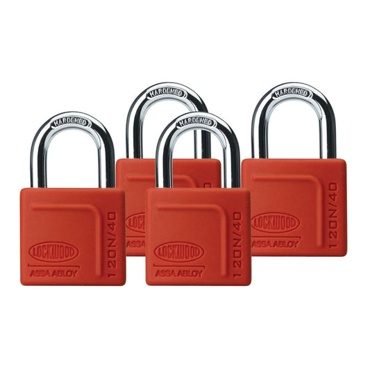 Lockwood 40mm Solid Brass Padlock 4 Pack - Heavy Duty - Weather Resistant - Auzzistore