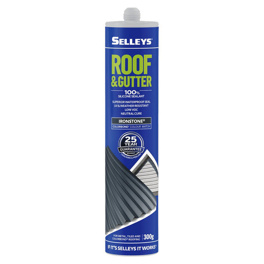 Selleys Roof and Gutter Silicone Sealant 300g Ironstone - Waterproof, UV Resistant - Auzzistore