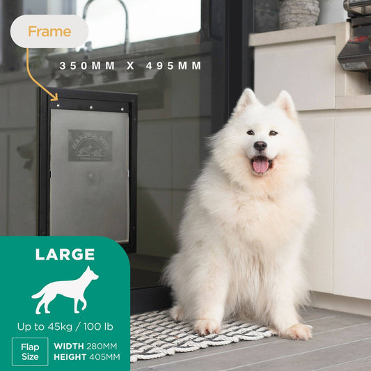 Hakuna Pets Pet Door - 280mm x 405mm - Aluminium - Lockable Slide – view 2 - Auzzistore
