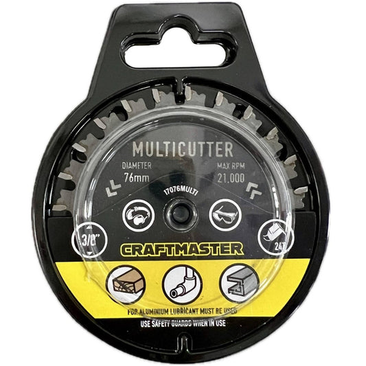Craftmaster 76mm Dia Multicutter Blade - Tungsten Carbide Tipped - 24 Teeth - Auzzistore