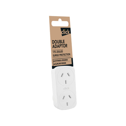 Click White Vertical Double Adaptor