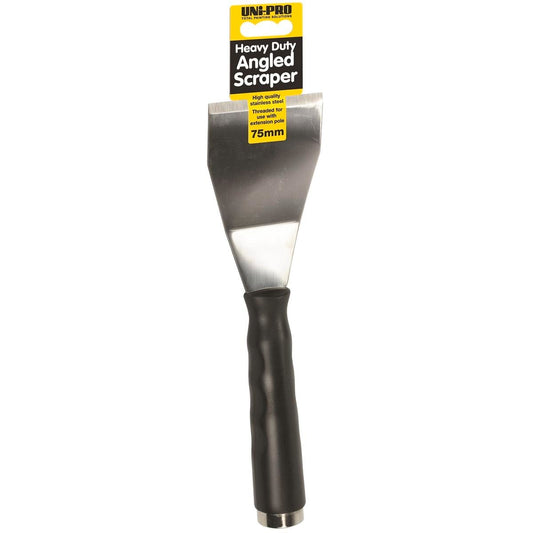 UNi-PRO Heavy Duty Paint Scraper - 75mm - Stainless Steel - Angled