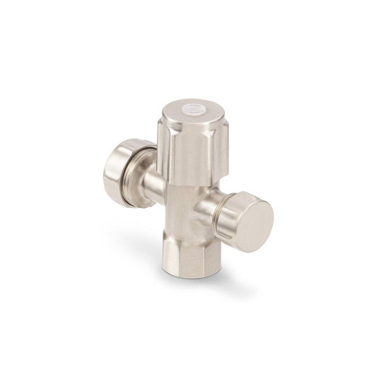 Brasshards 2 Way Under Sink Valve 20mm x 15mm - Brushed Nickel - Lead Free - Auzzistore