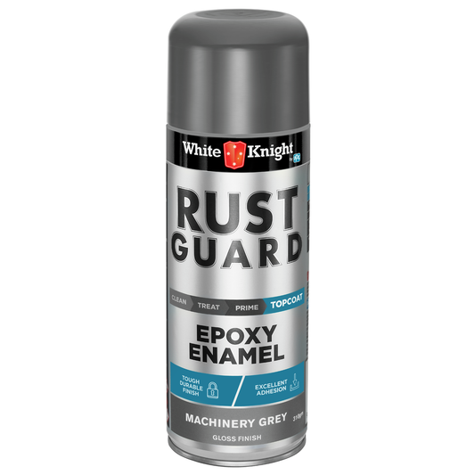 White Knight Rust Guard 310g Epoxy Enamel Spray Paint - Machinery Grey - UV-Resistant - Durable - Quick Dry - Auzzistore