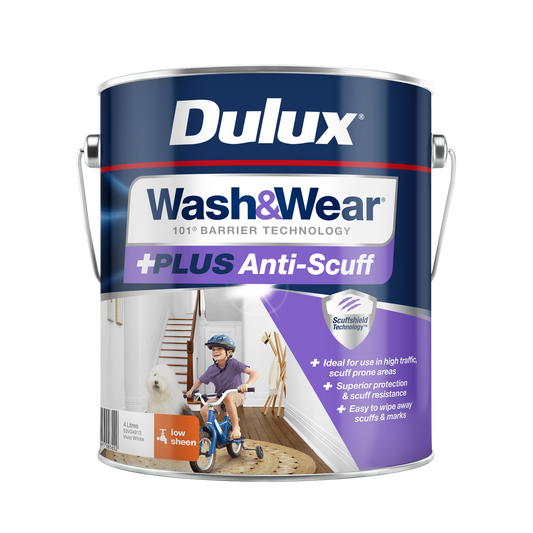 Dulux Vivid White Low Sheen Interior Paint 4L - Washable - Anti-Scuff - Auzzistore