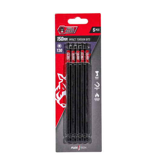 Full Boar Impact Torsion Bit 5 Pack - T30 x 150mm - Durable & High Torque - Auzzistore