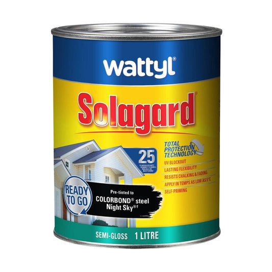 Wattyl 1L Semi Gloss Solagard Exterior Paint - Night Sky - UV Protection - Auzzistore