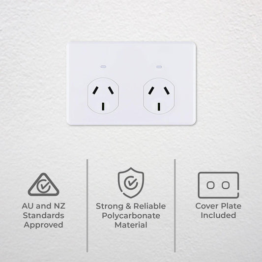 Deta x6 Series Auto Switch Double Power Point - 2 Sockets - 250V 10A - Polycarbonate – view 2 - Auzzistore