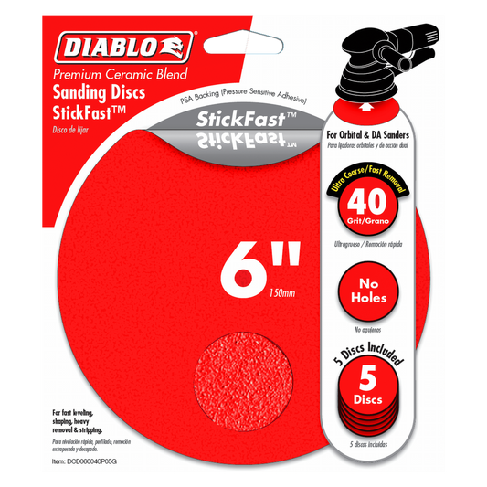Diablo 150mm 40 Grit Abrasive Random Orbital Sheet 5 Pack - Auzzistore
