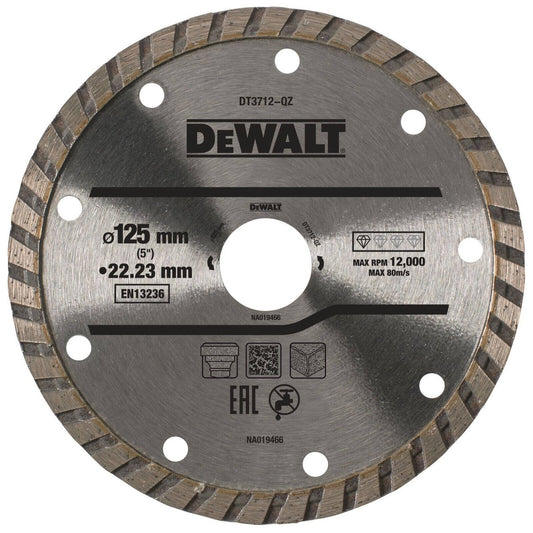 Dewalt Turbo Diamond Blade DT3712-QZ - 125mm - Fast Clean Cuts - Auzzistore